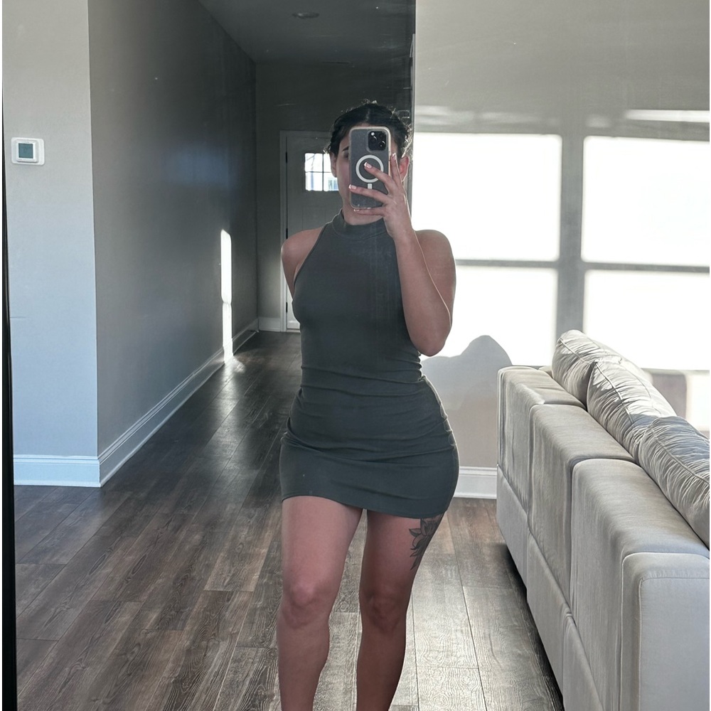 Green mini dress